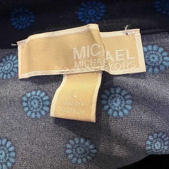Michael Kors Top Blouse Navy/Royal Paisley - Picture 7 of 7